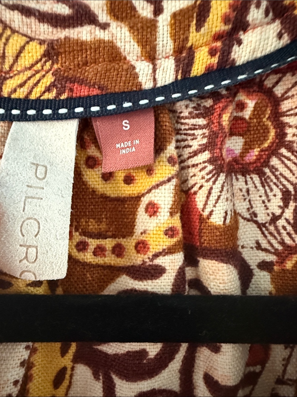 Pilcro Floral Boho Mini Dress in Rust, Yellow, and Cream - Picture 2 of 3